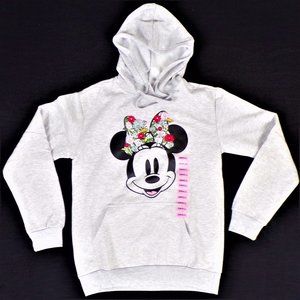 Disney long-sleeve hooded sweatshirt NWT gray/multicolor embroidery Minnie Mouse